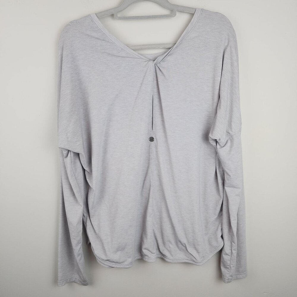 prAna Long Sleeve T-shirt Top Twist Back lightweight Fray XL women - Picture 4 of 8